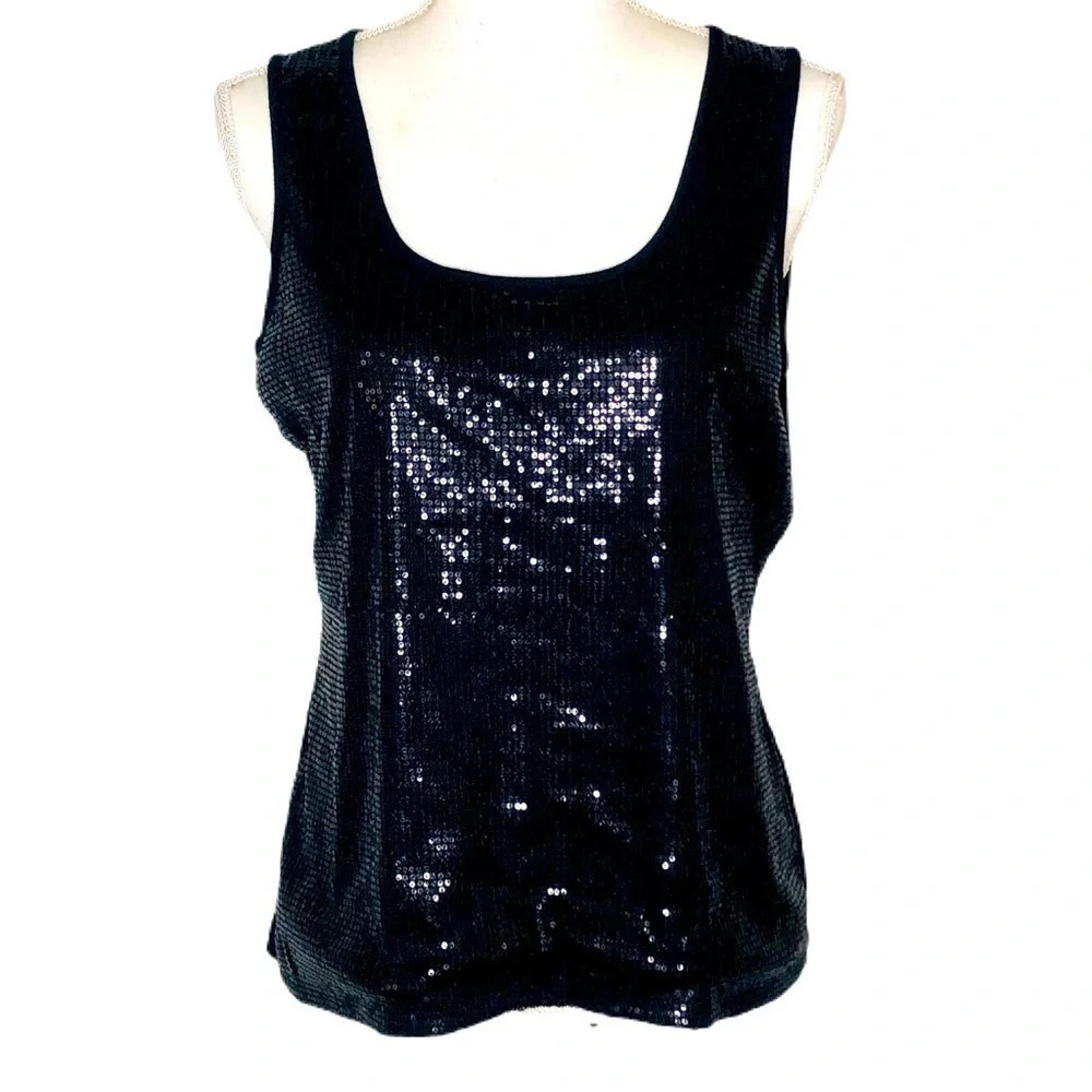 Chch’e sparkle top.  Size Medium.Sleeveless black